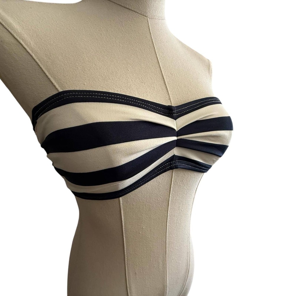 Juicy Couture Striped Bandeau Bikini Top Swimwear XS Removable Straps NWT